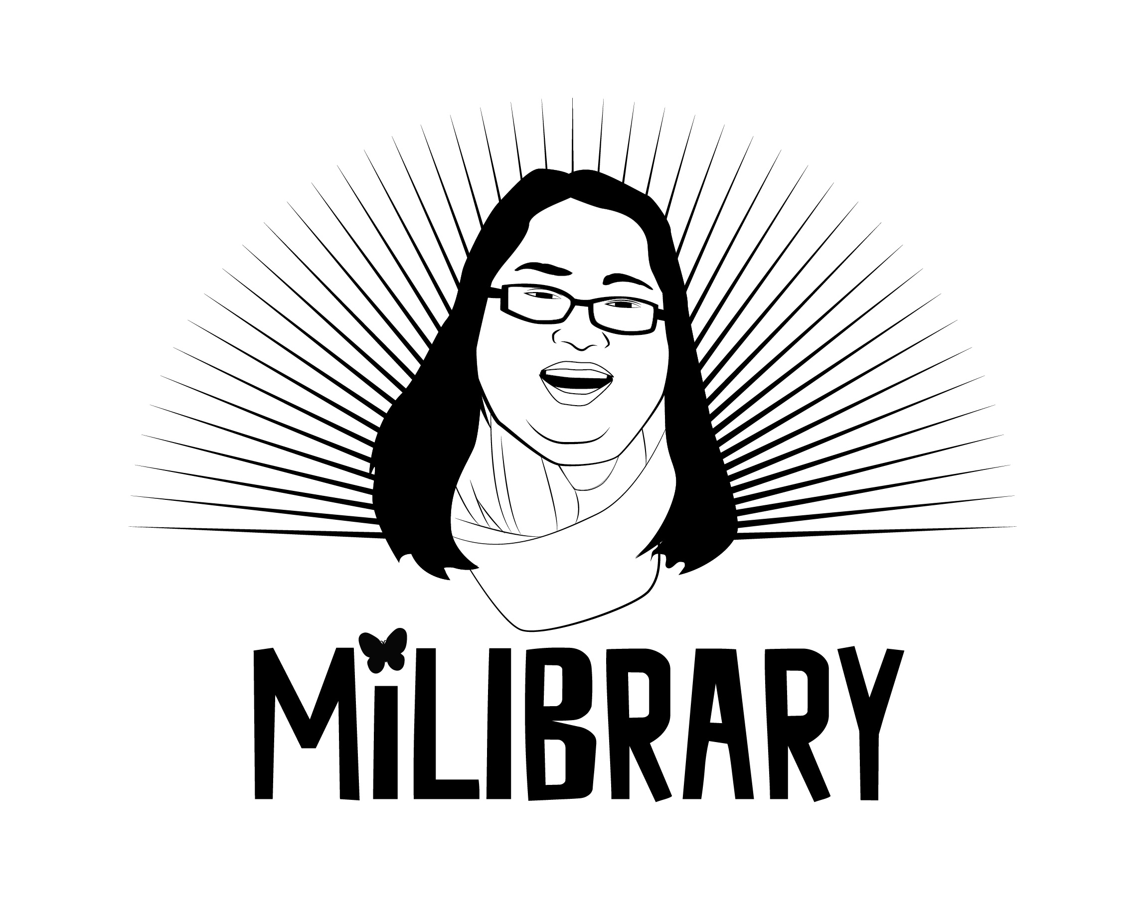 MiLibrary image with face of woman in glasses and smile.